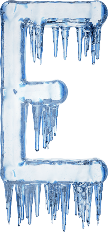 Icy Letter E Typography