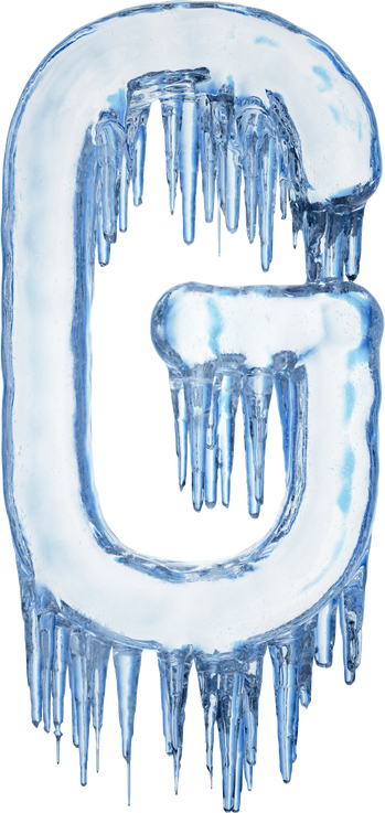 Icy Letter G Typography