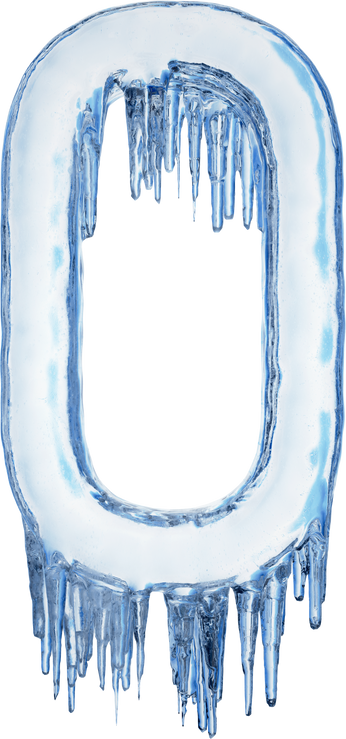 Icy Letter O Typography